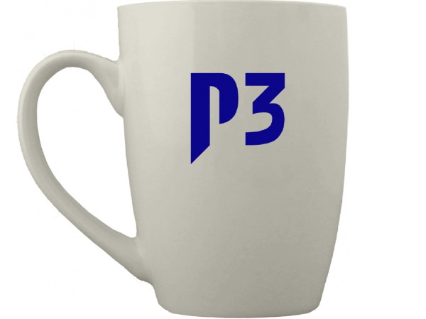 Porcelain cup Artemis, Logo blue