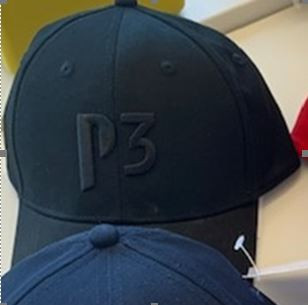 6 Panel Cap in black color with black logo