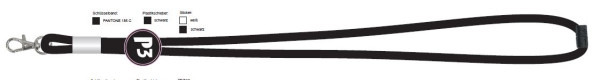 Lanyard in black colour with logo in white, currently out of stock