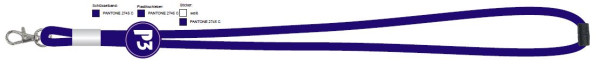 Lanyard in blue colour with logo in white, currently out of stock