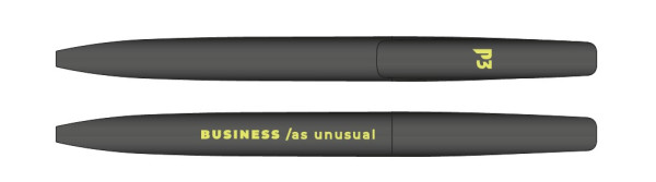 Pen BRIDGE Softtouch in black color with lemon logo
